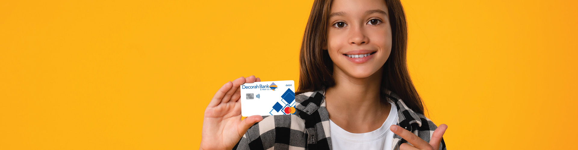 Teen girl with decorah bank debit card